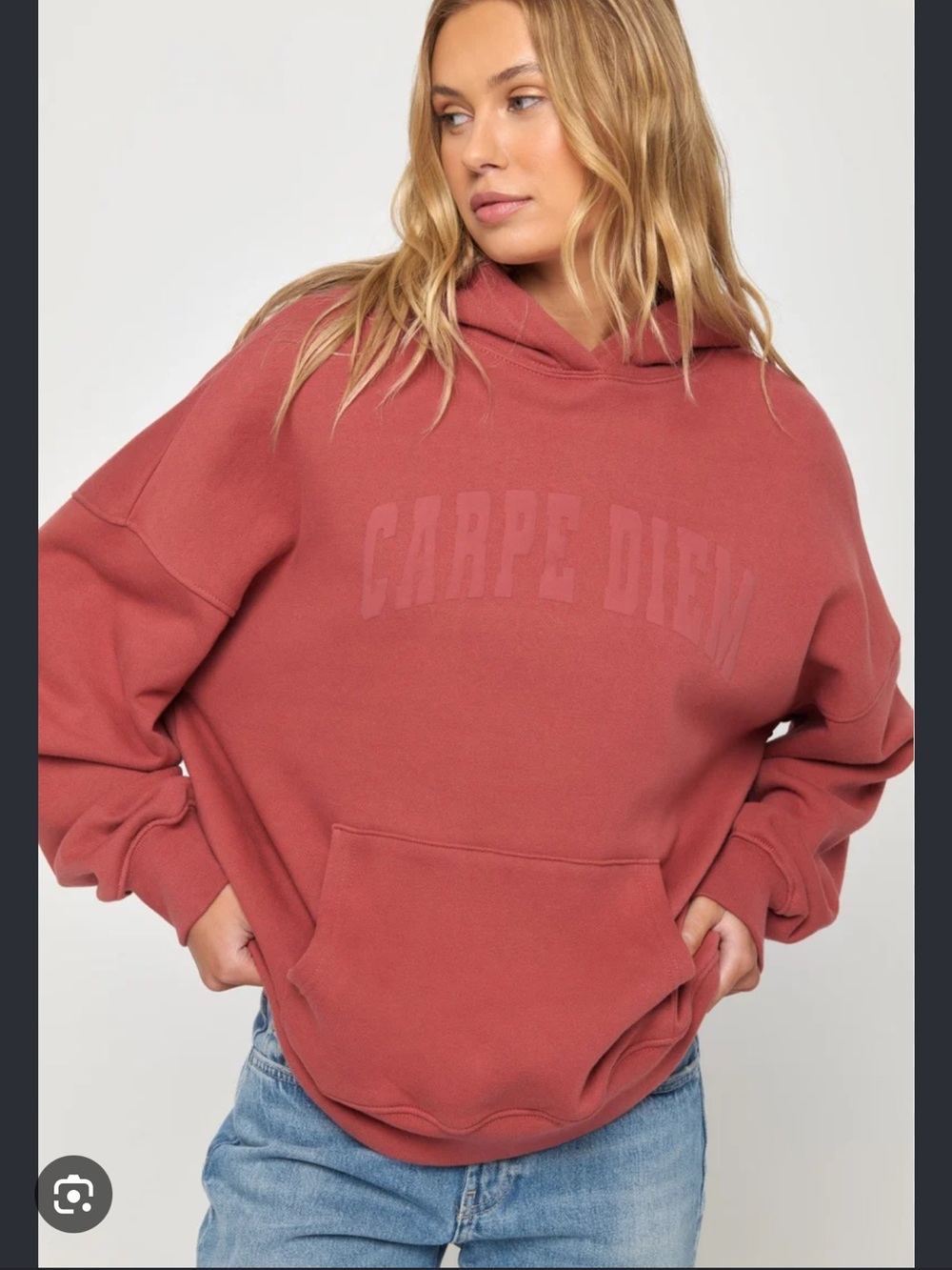 Spiritual Gangster Hoodie with “Carpe Diem” in color rosewood NWOT